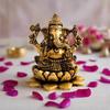 Ure Brass Ganesh Ji Idol | Ganpati Murti for Home Temple, Office, Car Dashboard & Gift | Vastu & Feng Shui Ganesh Statue |