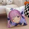 HHololive MMinato Aqua Cushion Cover Throw Pillow Cover Hidden Button Durable Polyester Chair Cushion