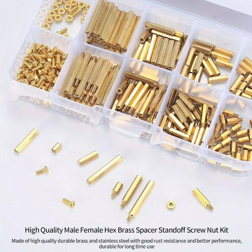 Hex Male-Female Motherboard Standoffs Brass Material Nuts Kit Laptop Screws  PCB Assembly