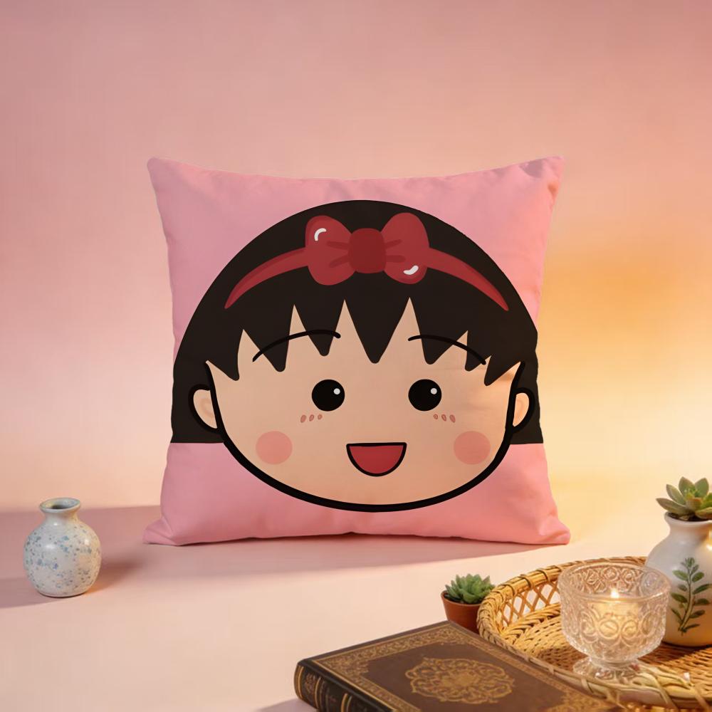 Fashion CChibi Marukochaned Cushion Cover Premium SkinFriendly Pillow Case MultiPurpose for Home Office Travel
