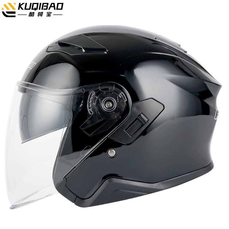 Мотоциклетный шлем Kuqibao, мужской и женский, для электромобиля, полушлем, рыцарский шлем, шлем с двумя линзами, всесезонный, универсальный, сертификация 3C
