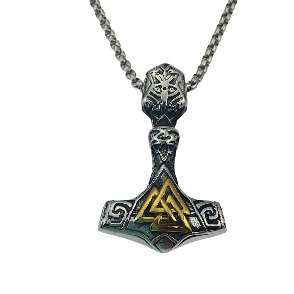 Quake Odin Треугольная руна титановая сталь кулон ветер мужская мода нержавеющая сталь кулон ожерелье
