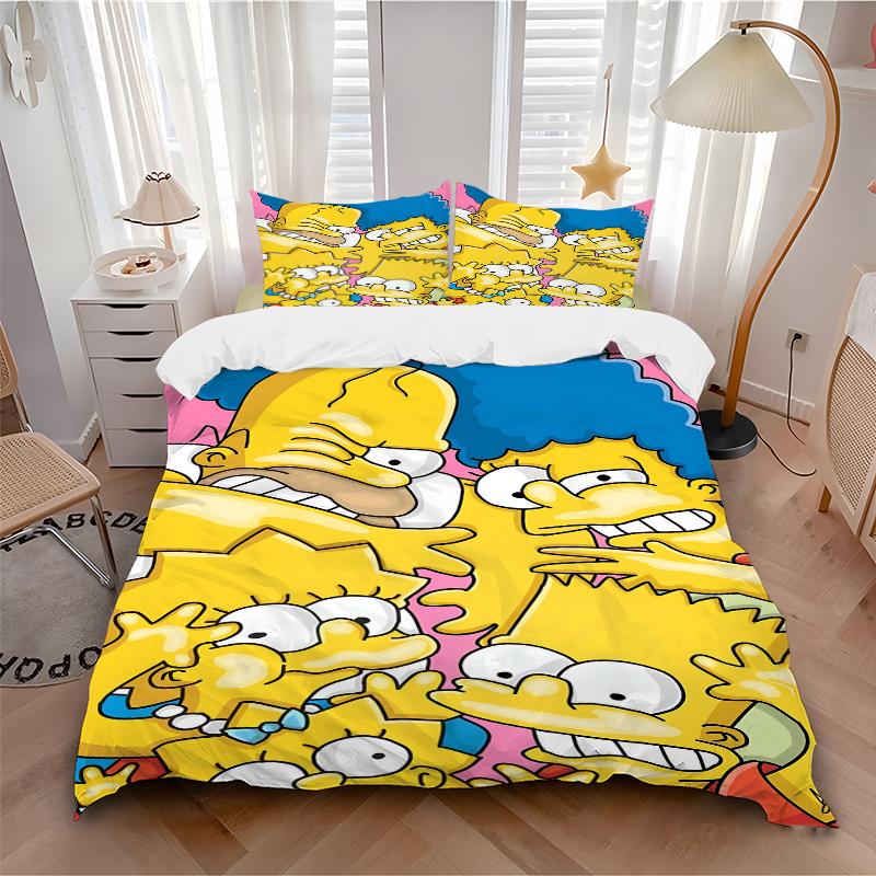 3Pcs Simpsons Family Portrait Bedding Sets For All Sizes New 3D Printed Bed Cover Comforter Duvet Cover Pillowcase Bedroom Decoration