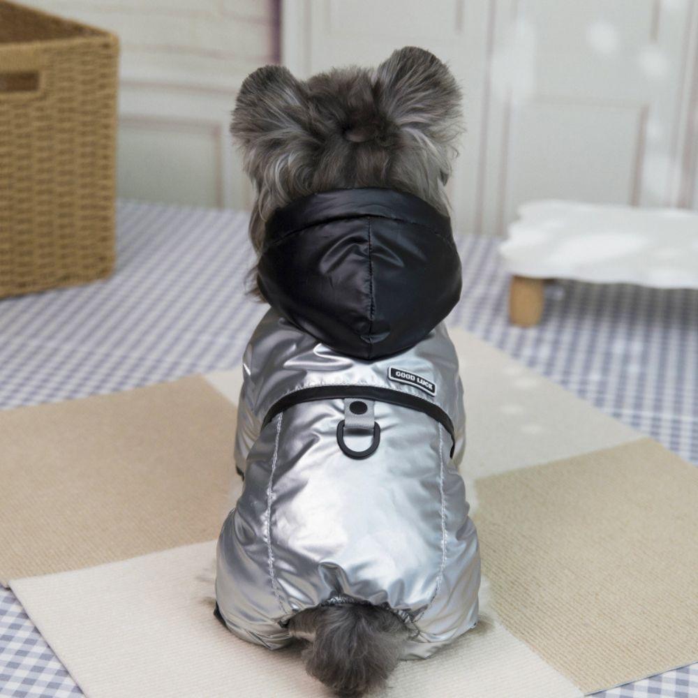 Hooded Four-Legged Dog Costume Glossy Finish Warm Dog Jacket New Puppy Outfit for Cold Weather