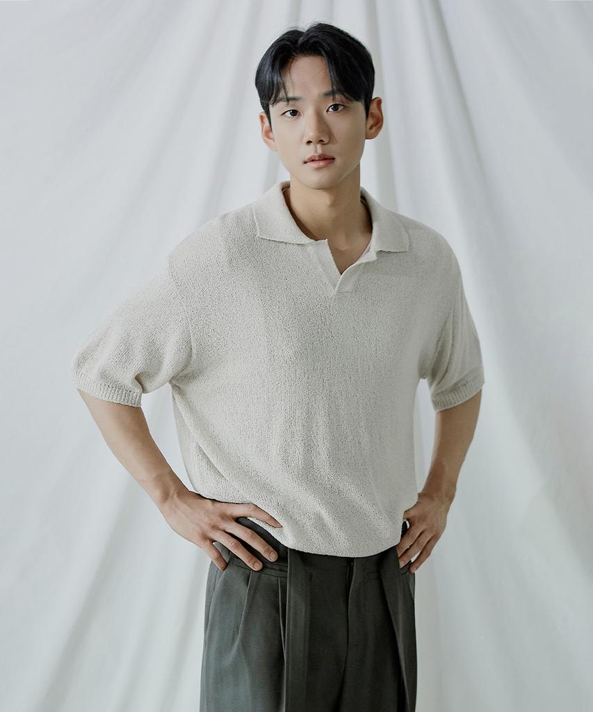 POLYGRAM Boucle Open Collar Half Knit - 8 Colors (Type B)