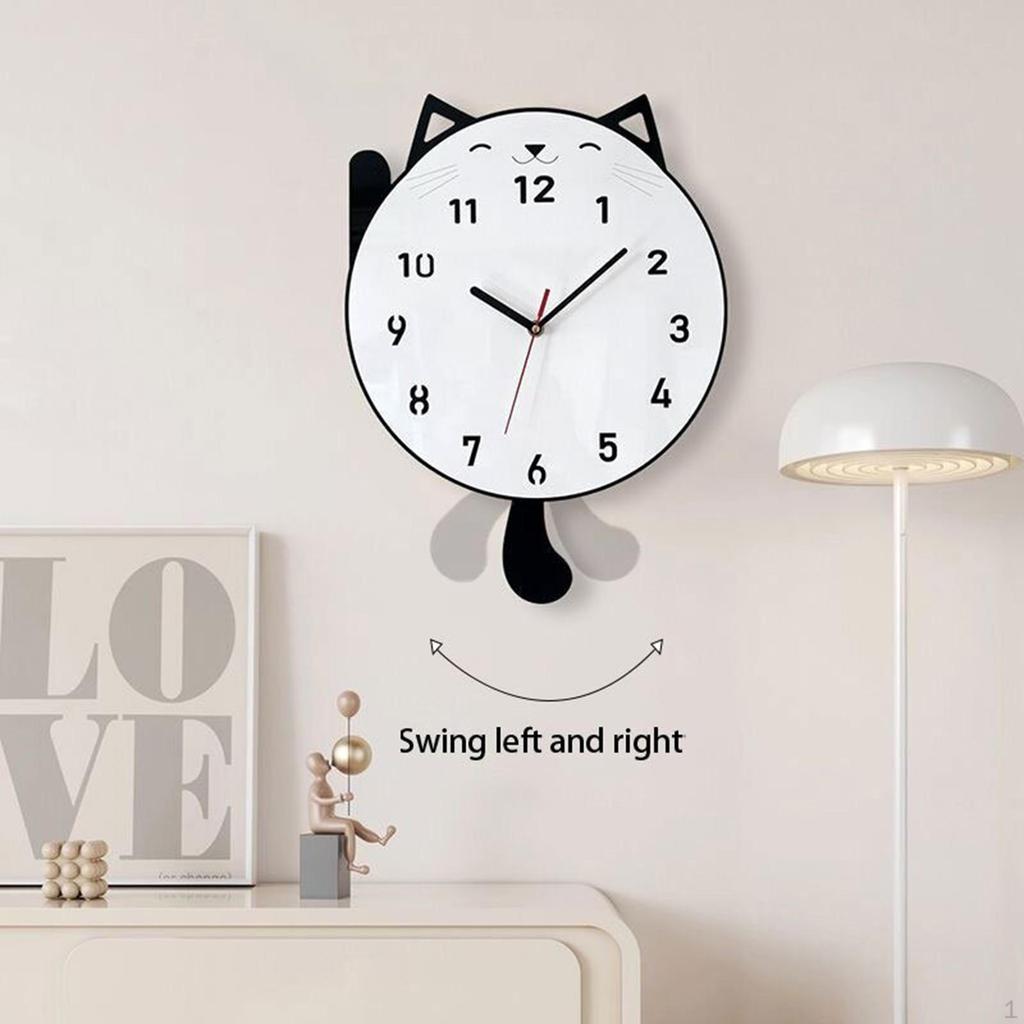 Clock Decorative Cute Acrylic Stylish Wall Ornament Silent for Dining Room Bedroom Kitchen