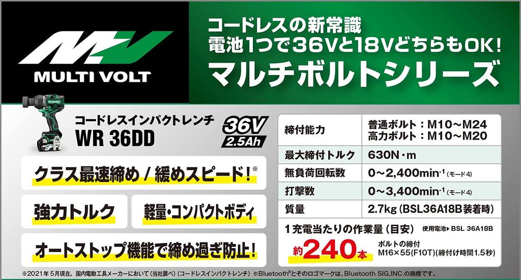 HiKOKI 36V беспроводной ударный квадрат с автоматической остановкой, совместимый с подключенными по Bluetooth аккумуляторами x кейс, гаечный ключ, привод, 19 мм, функция, приложения, 2, зарядное устройство,