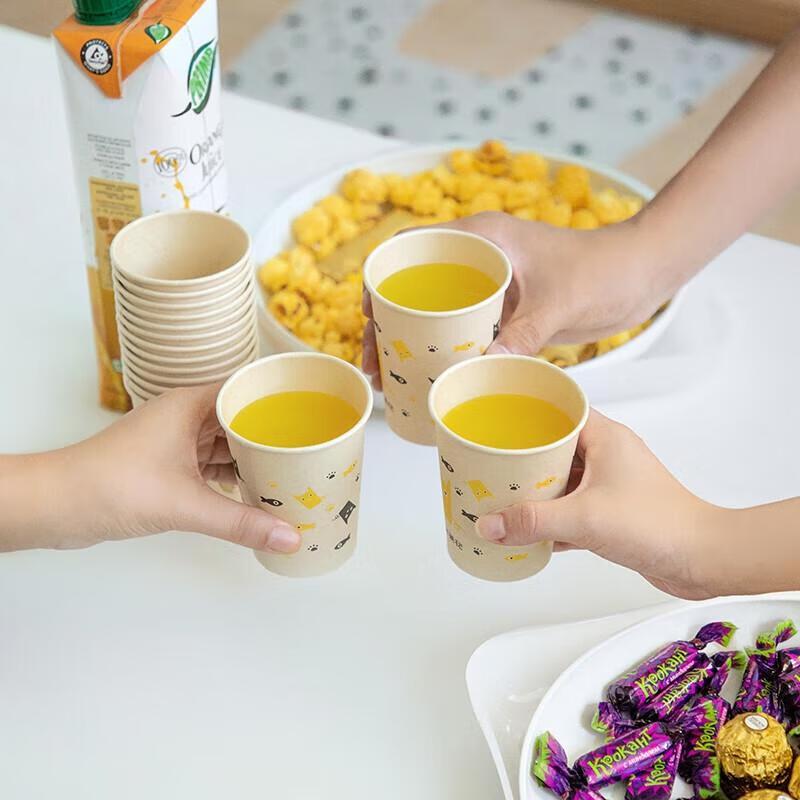 CHAHUA 225ml Virgin Pulp Thickened Disposable Paper Cups
