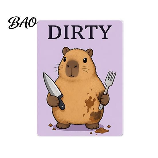 Clean Dirty Magnetic Decoration Dishwasher Magnet, Acrylic Cartoon Animal Sign, Fridge Magnet Double-Sided & for Kitchen Sign