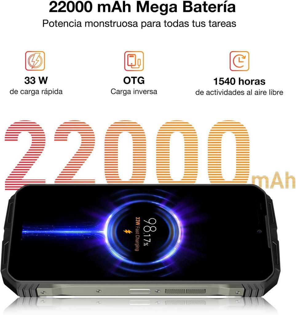 Doogee Мобильный телефон V Max Plus 6,58" HD+ Дисплей, 120 Гц 36 ГБ(16+20) 512 ГБ, ИИ-камера 200 МП, Аккумулятор 22000 мАч, Android 14