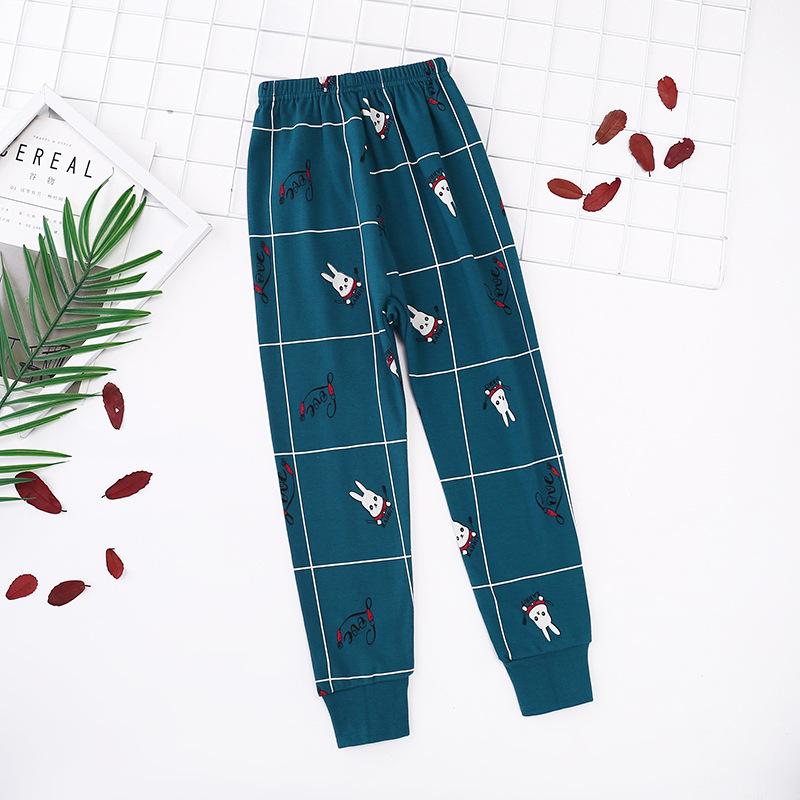 Детские осенние брюки из чистого хлопка: Мягкая внутренняя одежда для мальчиков и девочек, легкие пижамы на весну и осень