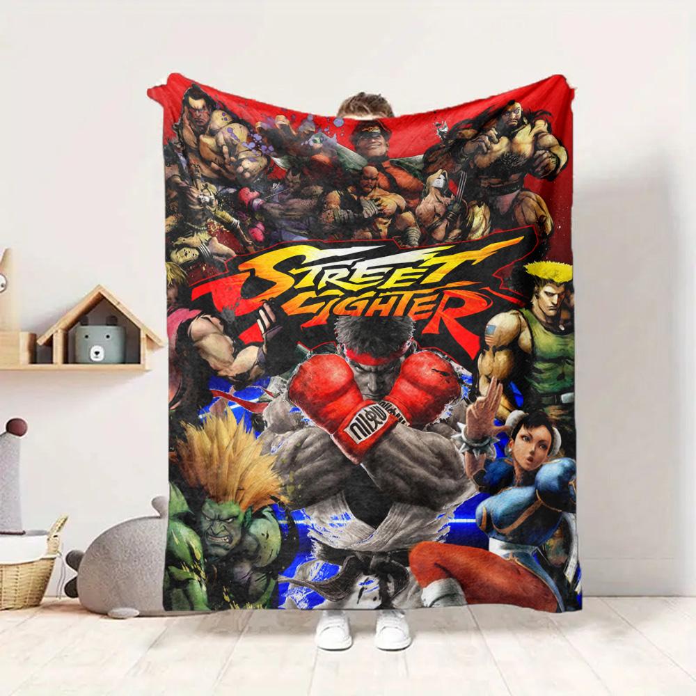 Street Fighter Flannel Blanket Throw Blanket Soft Warm Sofa Bed Camping Car home Decor Unique Christmas Gift C9301977