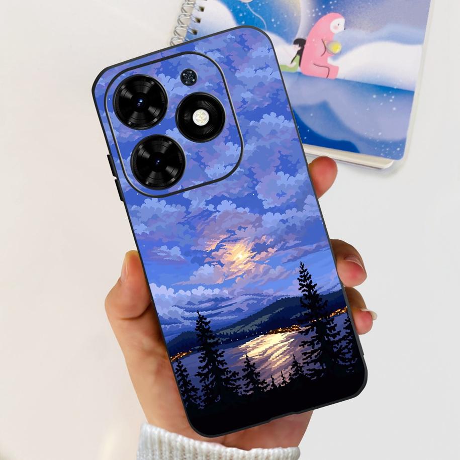 Чехол для Tecno Spark Go 2024 Популярный Цветок Астронавт Capa Силиконовый Мягкий Чехол для Tecno SparkGo 2024 BG6 Ударопрочный Корпус Телефона