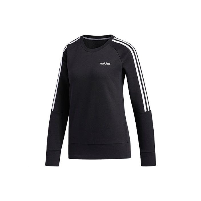 adidas 3 полоски флисовый круглый вырез толстовка женская толстовка черная FL4894