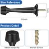 Chumia 24 Pack Door Stop Heavy Duty Solid Rigid Door Bottom Stoppers with Soft Rubber Tip Wall Mount for Protect Wall(Black)