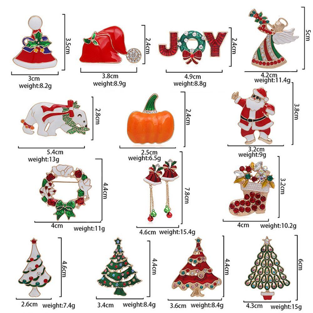Дерево Стразы Санта Клаус Новогодняя Брошь Рождественское Украшение Ювелирное Изделие Подарок Рождественские Броши