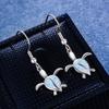 European and American Fashion Rose Gold Blue and White Turtle Earrings Womens Versatile Earrings