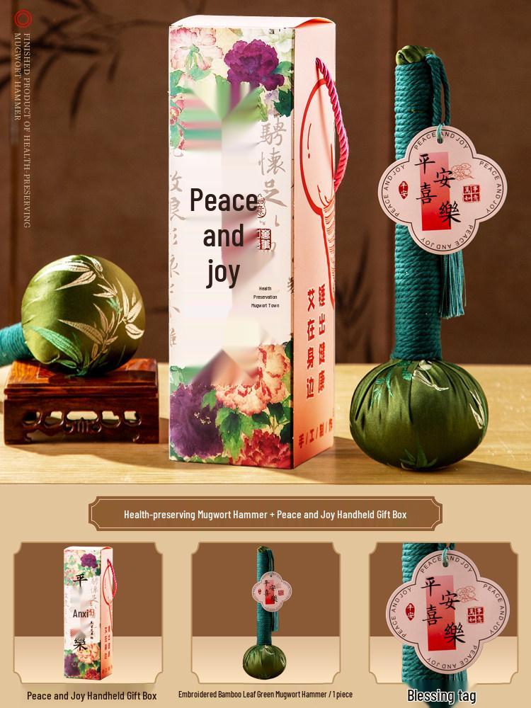 Mugwort Meridian Massage Hammer - Handmade Silk Souvenir