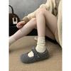 Wool Shoes Women Wear New Korean Fairy-style Fleece Warm Cotton Shoes and Flat-soled Mary Jane Doudou Shoes