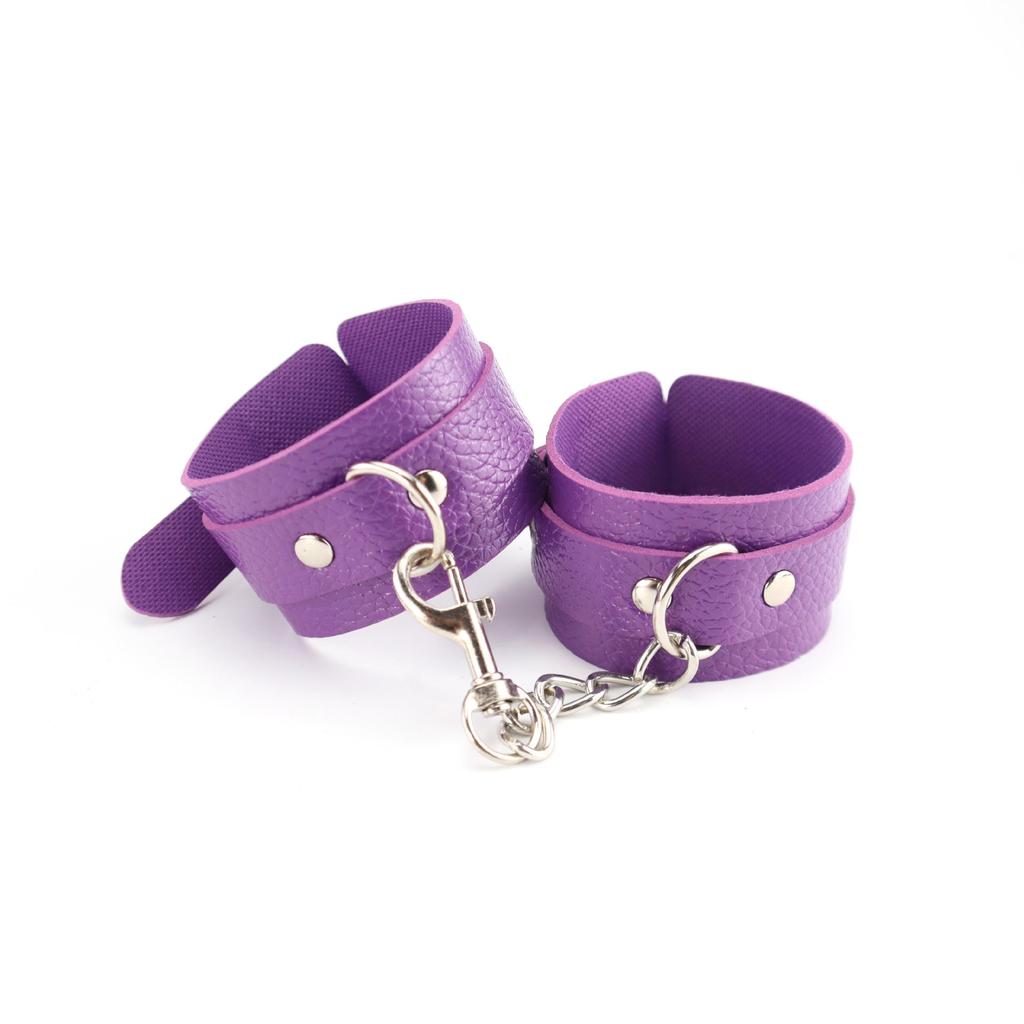 Кожаные щенячьи наручники и ножные путы SM Взрослый набор