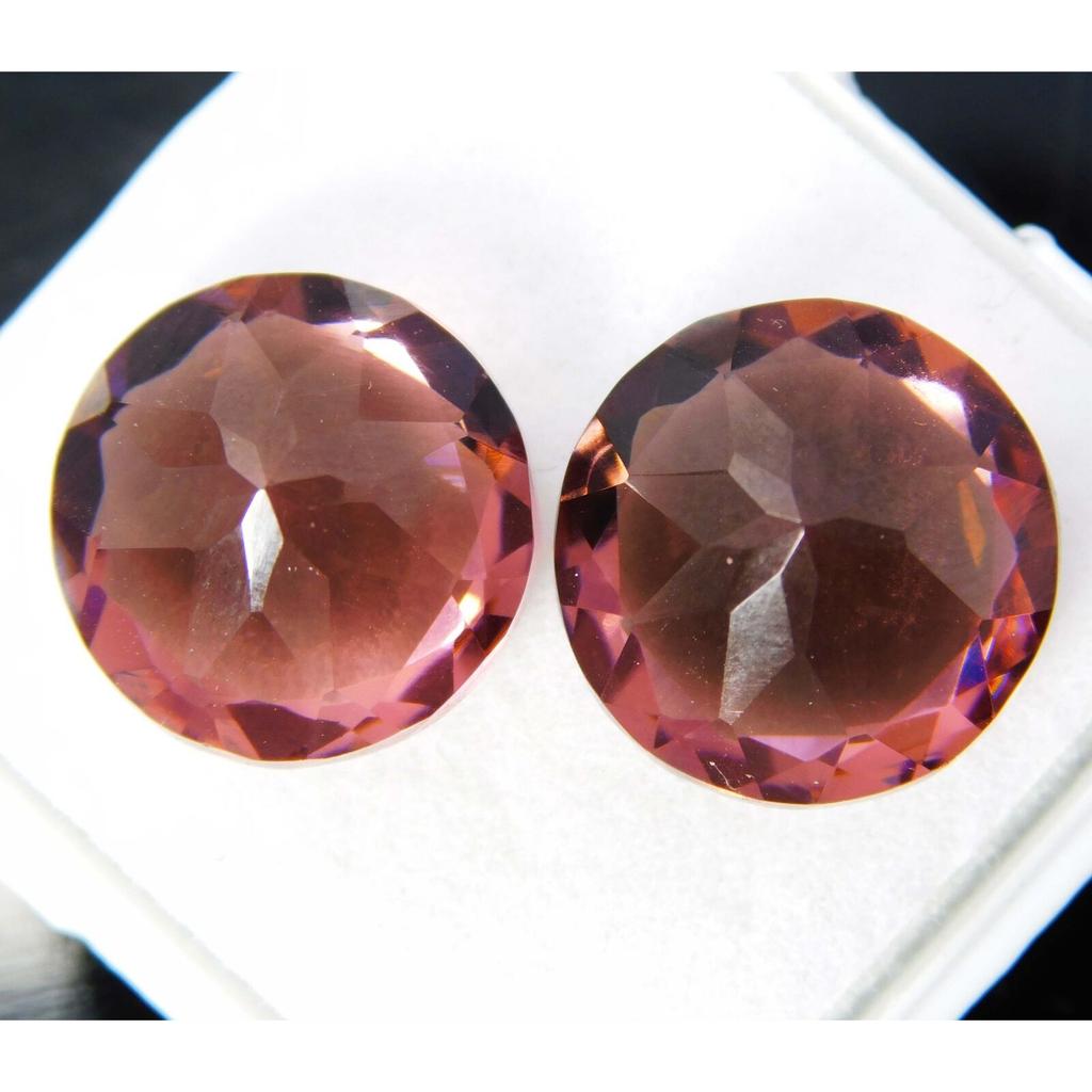 Natural Padparadscha Sapphire 21 Ct Round Pair Certified Beautiful Gemstone