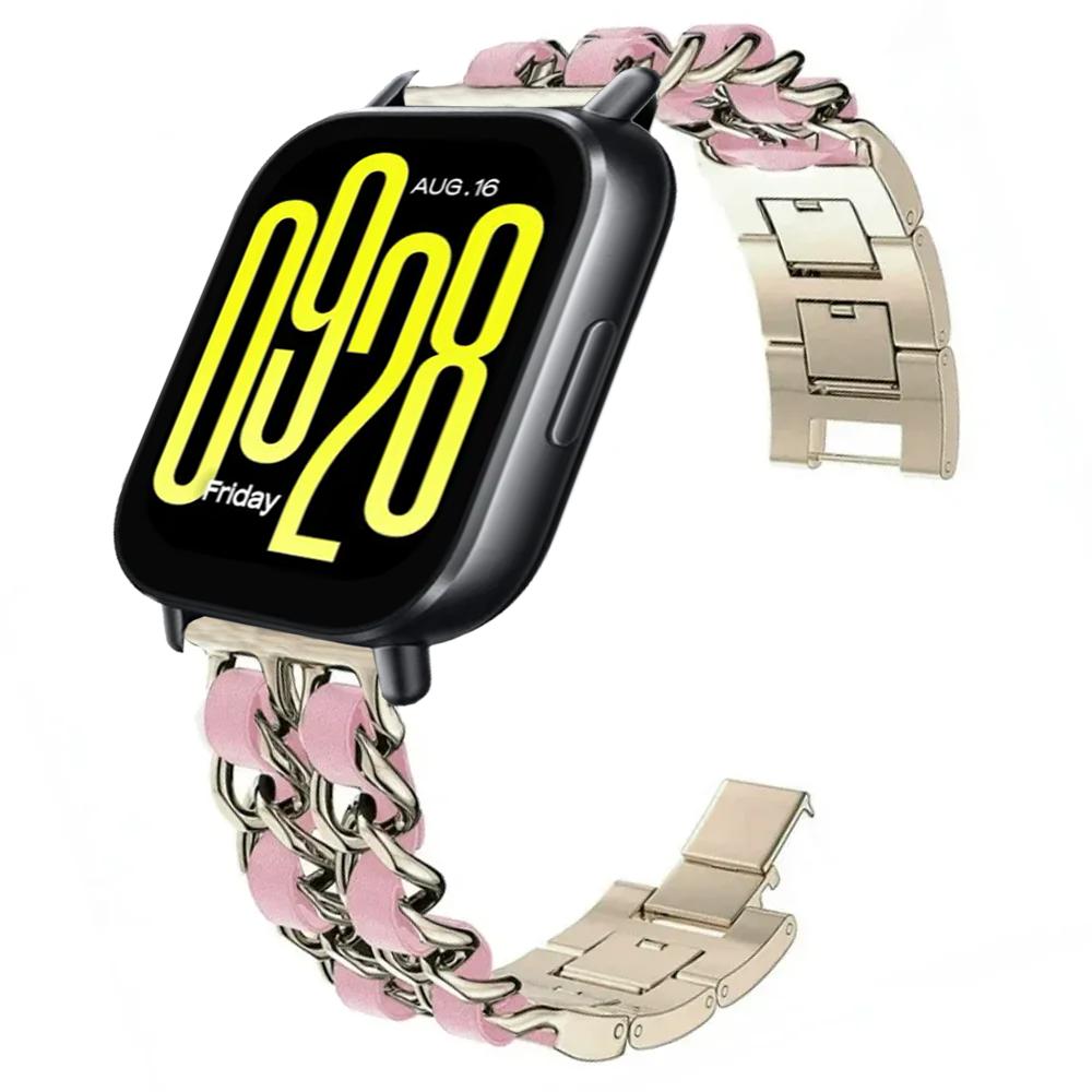 22-мм Металлическая Ковбойская Цепь Ремешок для Redmi Watch 5 Active / 5 Lite Великолепный Браслет ремешок для Xiaomi Watch 5 S5-S4-S3-S2-S1 Ремень
