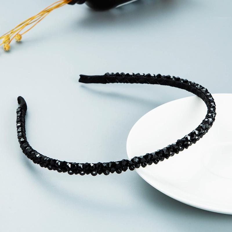 Плетеная повязка на голову с кристаллами в корейском стиле — минималистичный европейский и американский дизайн