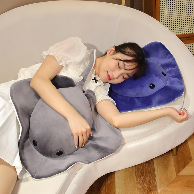 Мультяшный скат, рыба-дьявол, плюшевые игрушки, имитация серии Ocean, плюшевая подушка, мягкая, креативный домашний декор, подарок