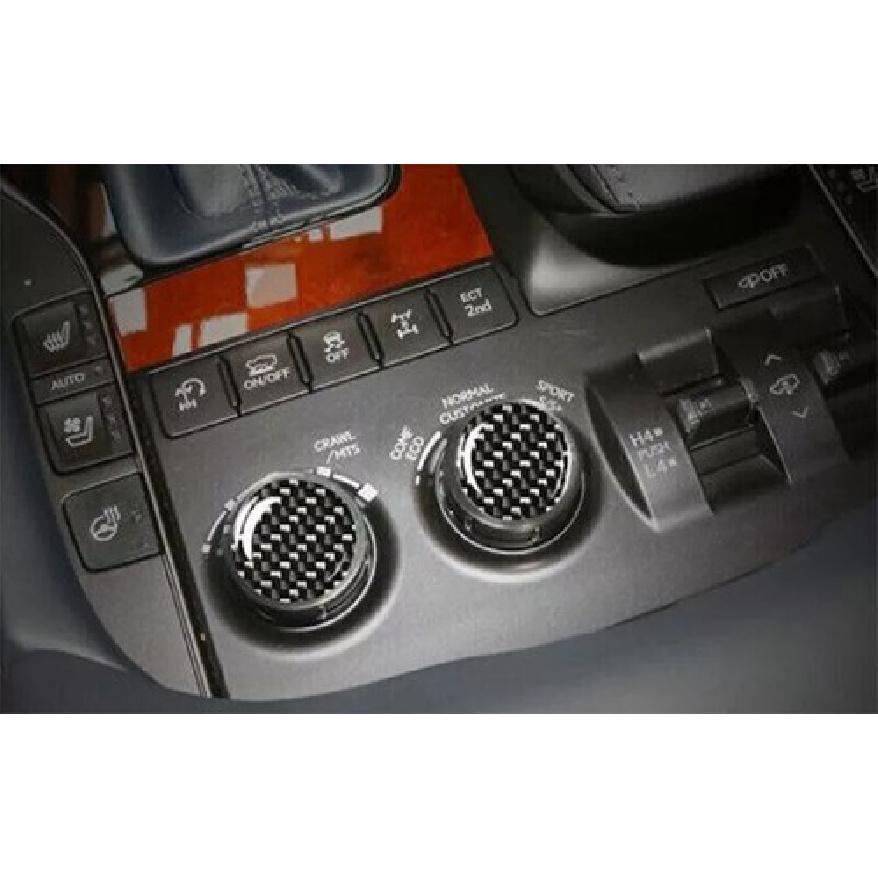 Carbon Fiber Vinyl Central Console AC Knob Cover Trim For Lexus LX570 2016-