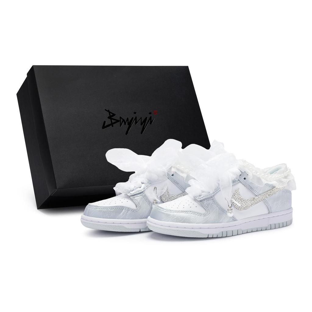 Nike Dunk 811 Manufacturing, Любовь всей жизни, Специальная коробка для обуви Низкие кеды для скейтбординга GS Белый Серебристый DH9765-102(Team80-S-BOX)