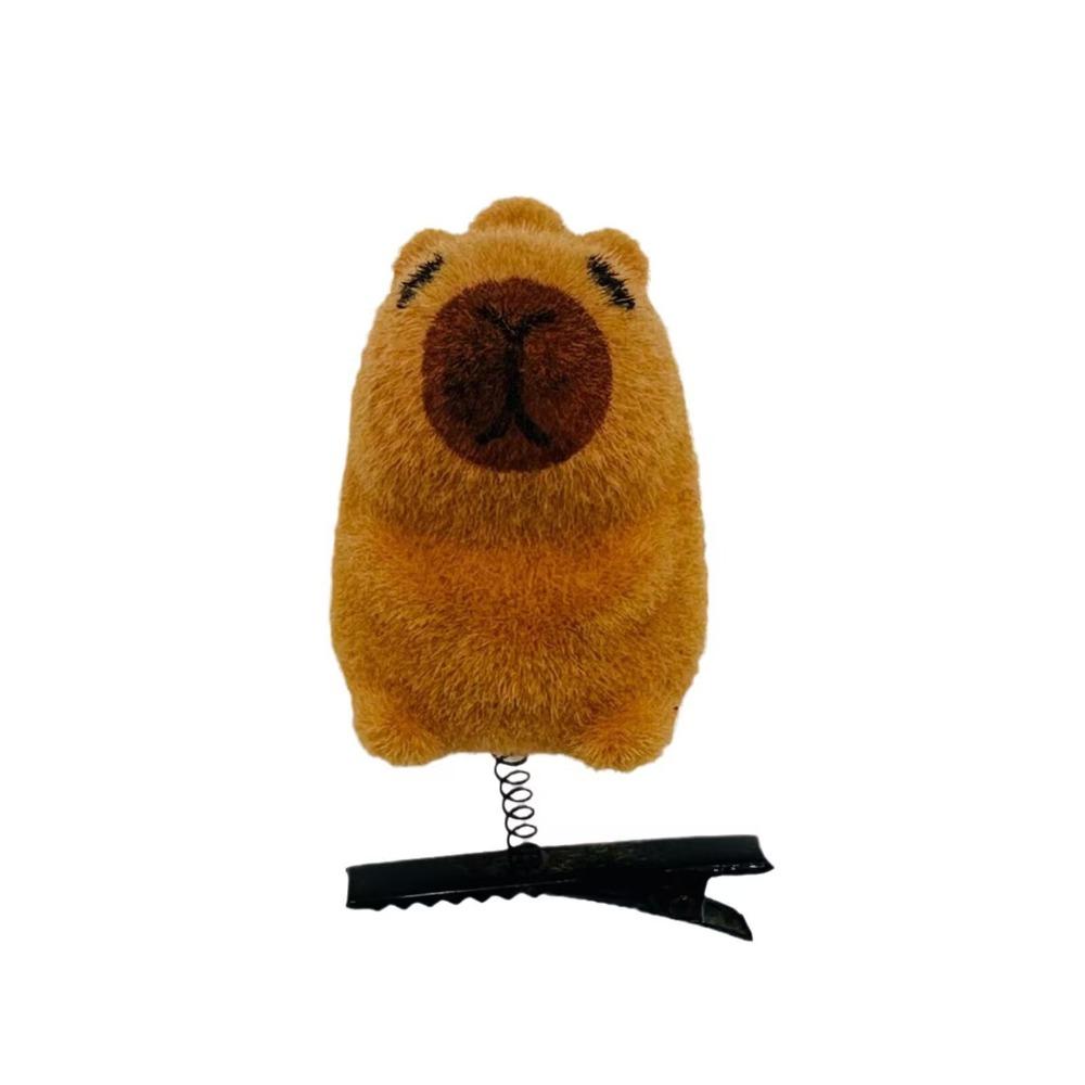 10pcs/set Flocking Spring Hair Clip Zinc Zinc Alloy Cartoon Duckbill Clip Funny Capybara Hairpin Set Gifts