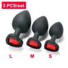 3 Pcs/set Silicone Anal Plug Crystal Heart Shaped Base Butt Plug Trainer Massage Anus Expansion Sex Products BDSM Men Women Gay