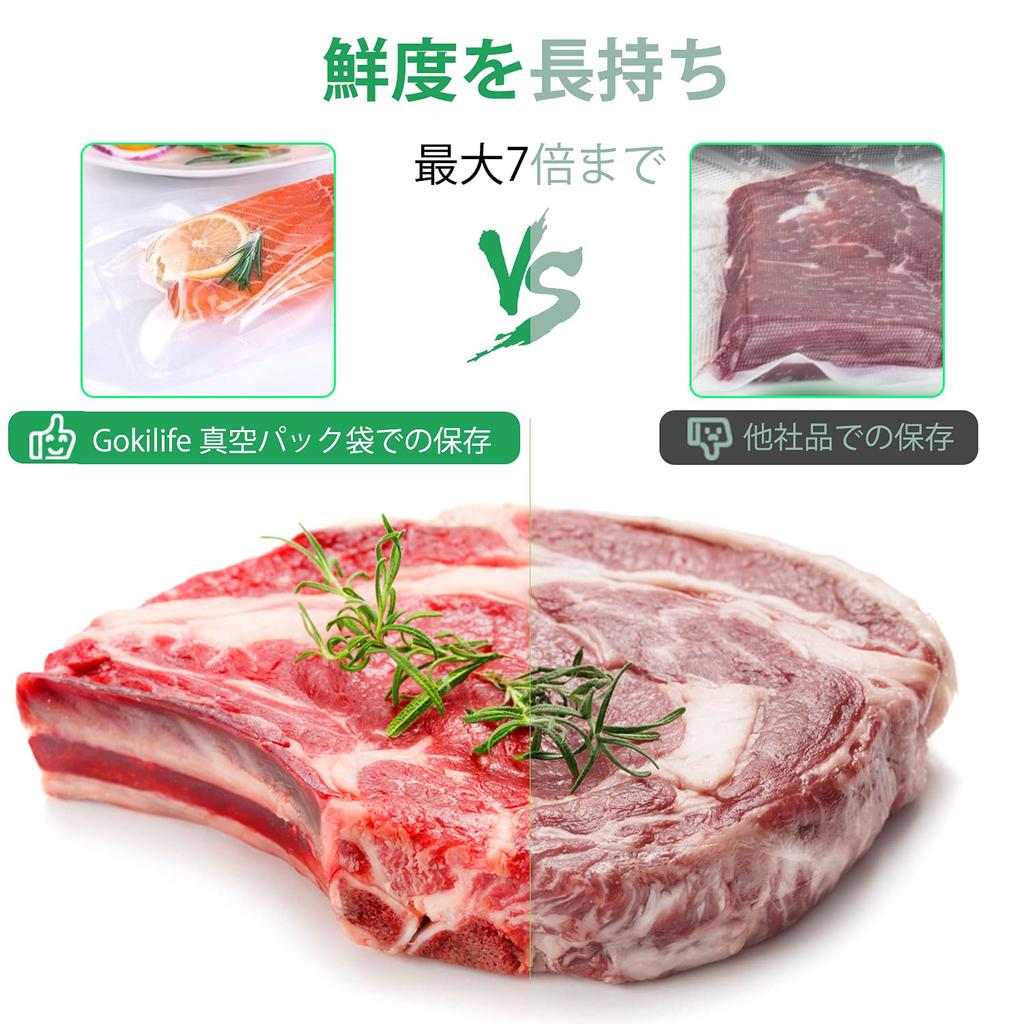 Gokilife Вакуумная упаковка Вакуумная упаковка Безопасный набор пищевых рулонов для вакуумной упаковки Замена вакуума Свободно выделенный антибактериальный морозильник для пищевых продуктов