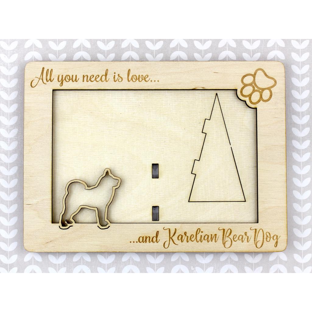Karelian Bear Dog, Karjalankarhukoira - Photo frame, engraved wooden frame, a lovely gadget for the dog lover by Art-Dog