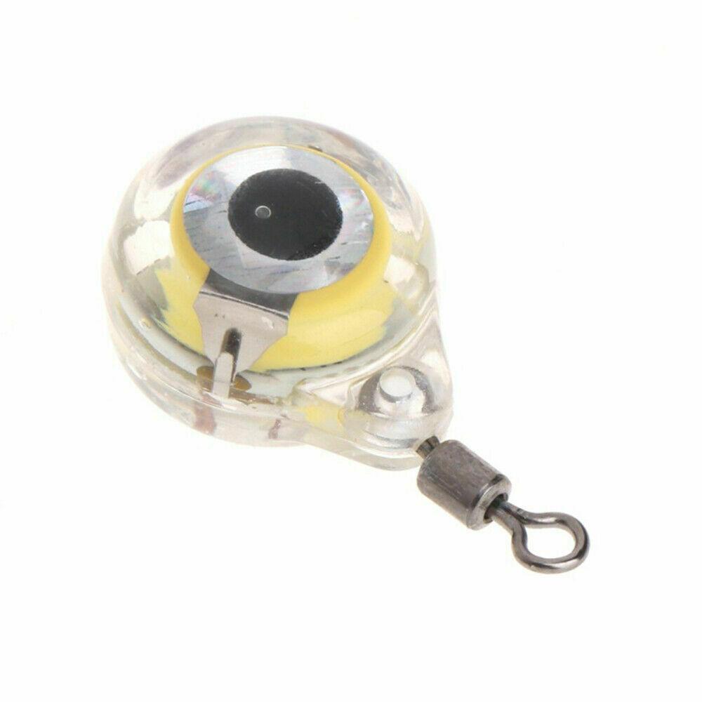 10pcs Mini Fishing Lure Light LED Deep Drop Underwater Eye Shape Fishing Squid Fishing Bait Luminous Lure for Attracting Fish