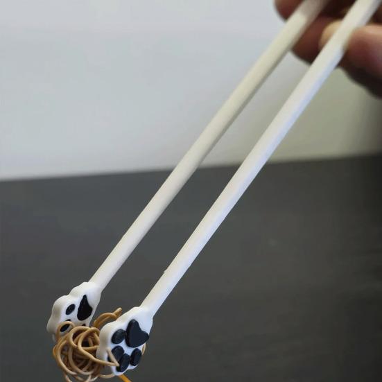 1 Pair Cat Paw Chopsticks Reusable Non-Slip Grip Chopsticks Cute Cat-themed Utensils for Cat Lovers Sushi Noodles Rice Dining