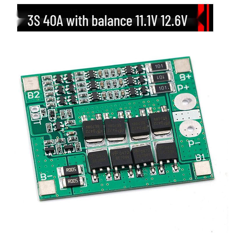 40A/60A Balanced Enhanced Lithium-Ion Battery Charger Protection Board for 3/4 Series, Electric Drill Compatible