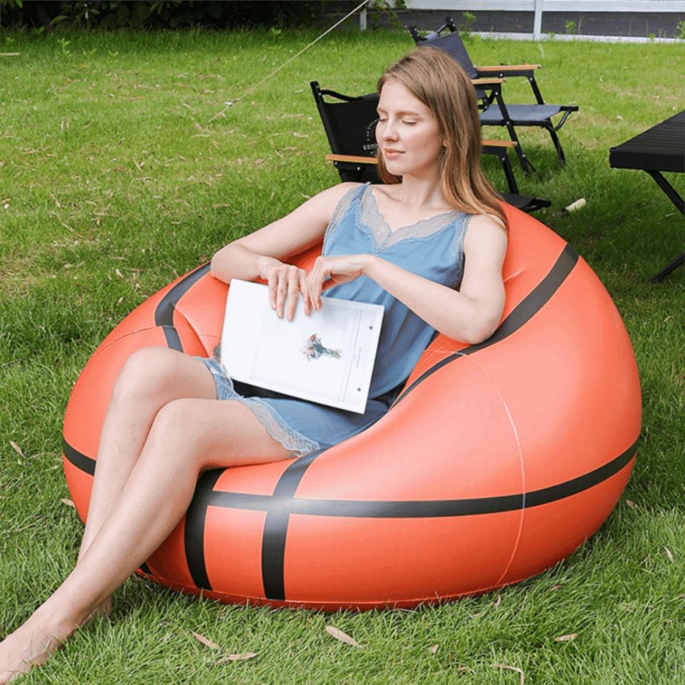 Space Saving Inflatable Basketball Bean Bag Sofa Thickened Vacation Inflatable Sofa Travel