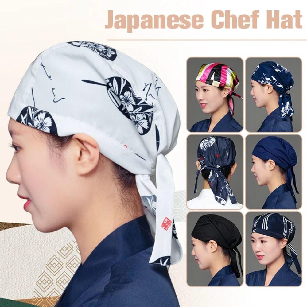 Japanese Style Chef Hat Cotton Waitress Hat Cooking Hygienic Cap Kitchen Work Cap Hotel