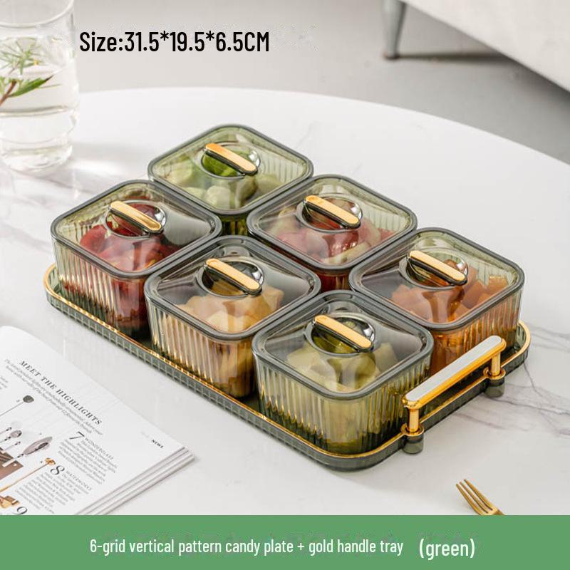 Прозрачная тарелка для закусок и фруктов для гостиной - коробка для демонстрации конфет, орехов и сухофруктов