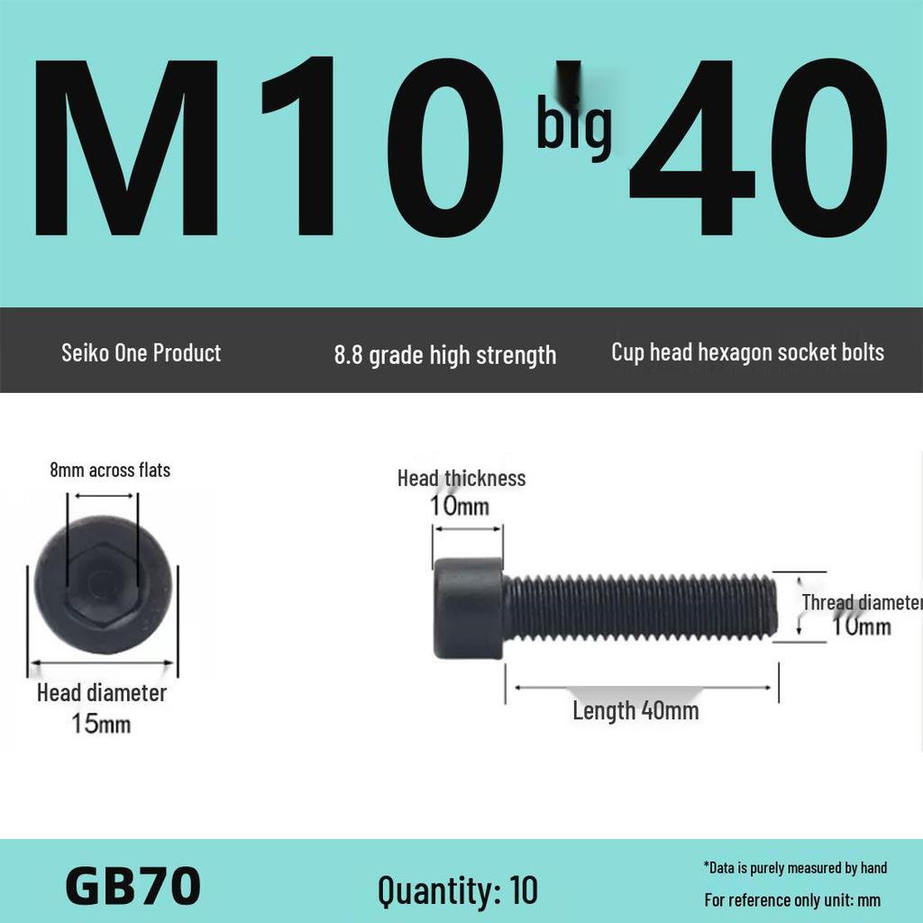 8.8 High-Strength Socket Head Cap Screw Bolt (M4-M16)