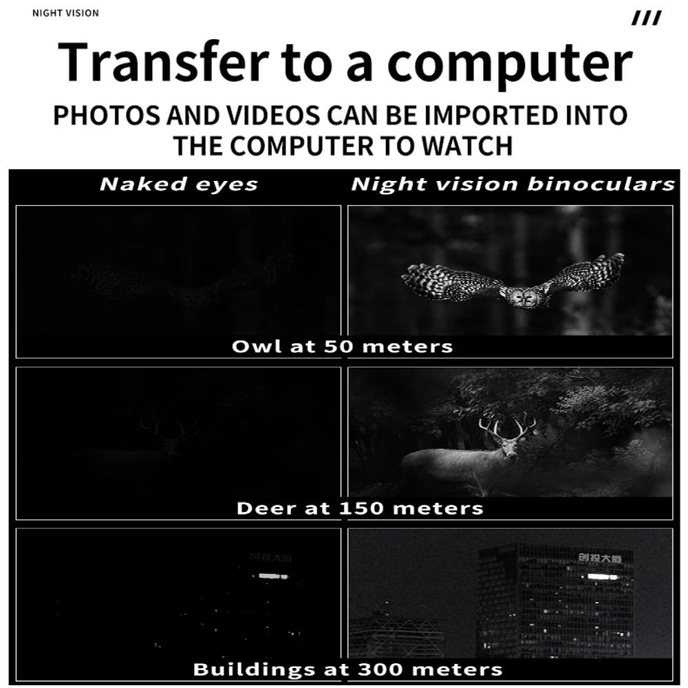 Водонепроницаемый бинокулярный телескоп 1080P высокой четкости с функцией интеркома, портативный ИК-прибор ночного видения для охоты и кемпинга