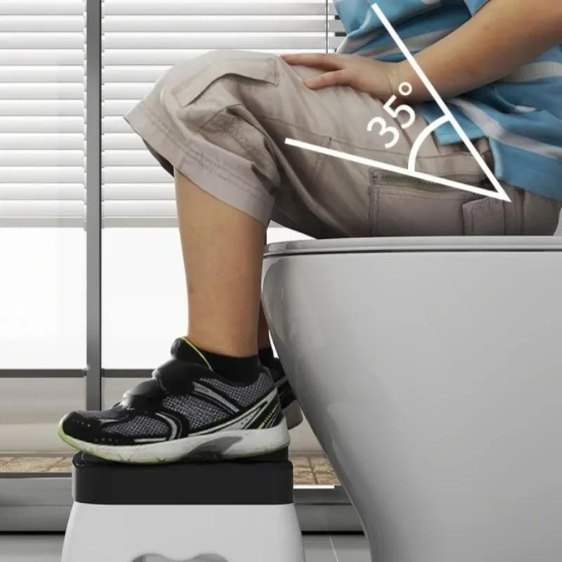 Регулируемая табуретка для туалета - Нескользящая подставка для ног для ванной, Эргономичное приспособление для приседания (Для дома/офиса, Легкий и прочный)