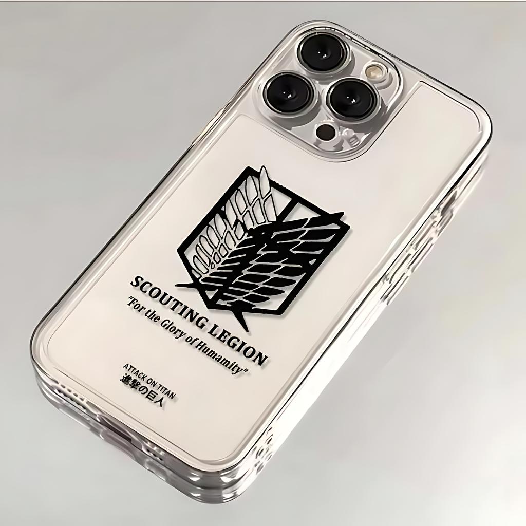 Чехол для телефона Атака Титанов для iPhone 17 16e 16 15 14 13 12 11 Mini Air Pro Max X XR 8 Plus Прозрачный Мягкий Задний Чехол