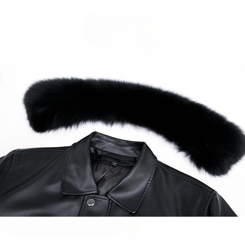 Leather Jacket Men's Genuine Leather Men's Winter New Fox Fur Collar Removable Lining Sheepskin Down Jacket Men's Jacket