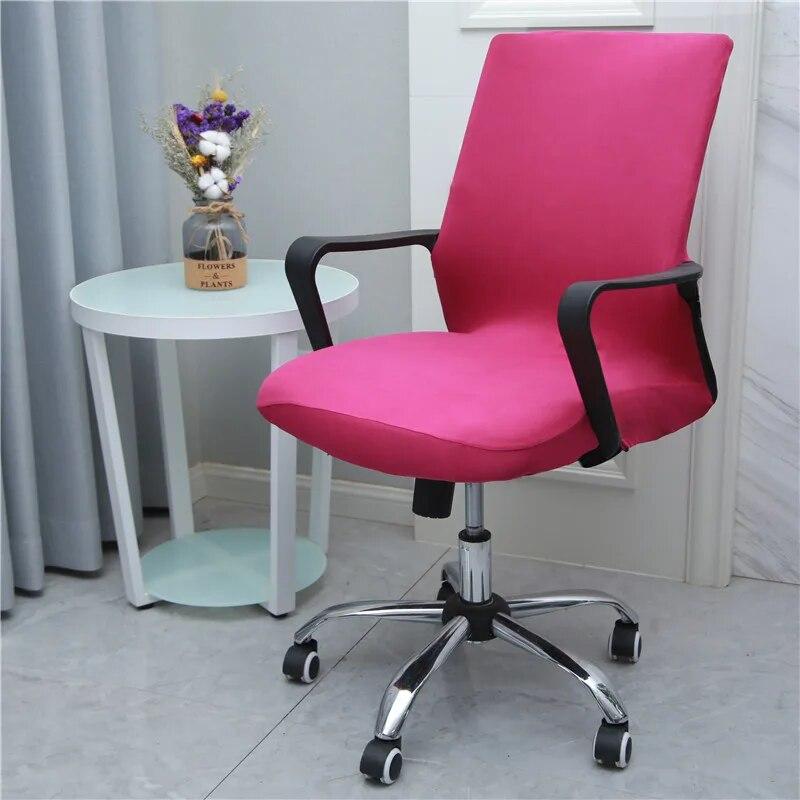 Сплошной цвет эластичный подлокотник, чехол для офисного стула, эластичные простые тканевые чехлы на сиденья компьютера, моющийся декор, защита для вращающегося стула