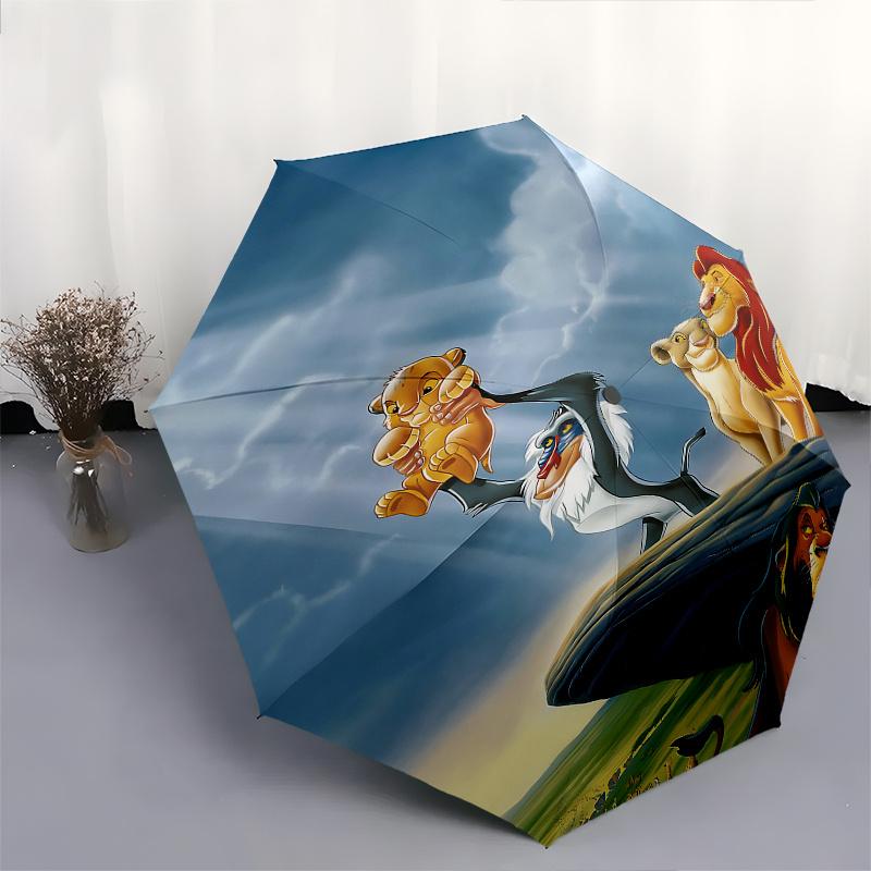 1 Auto Open Lion King, Simba Themed Colorful 8-rib Portable Umbrella for Men and Women, A Compact Commuting Companion Suitable for Daily Dri