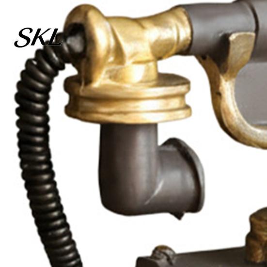 Victorian Style Phone Telephone Resin Figurine, Retro Model Statue with Matte Finish, Durable Old-Fashioned Desk Decor for Home Office Bookshelf