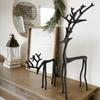 Modern Reindeer Statue Wear Resist Black Finish Statue Reusable Christmas Tabletop Ornaments for Xmas Mantel Fireplace