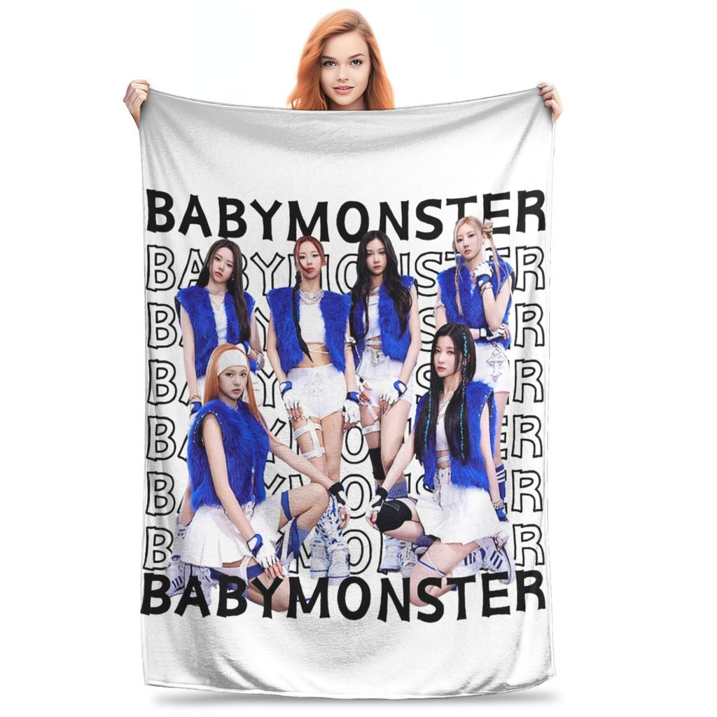 Babymonsters KPOP Фланелевое одеяло Потрясающие пледы для дома 200x150см Покрывала,